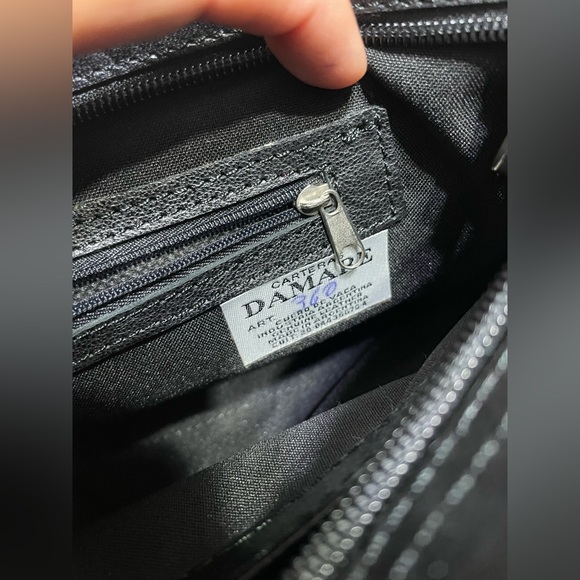 DAMARE, WOMEN'S SHOULDER BAG, Genuine cowhide leather, black white - Picture 11 of 17